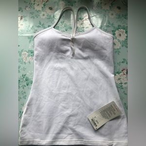NWT White Lululemon Power Y Tank Sz 8